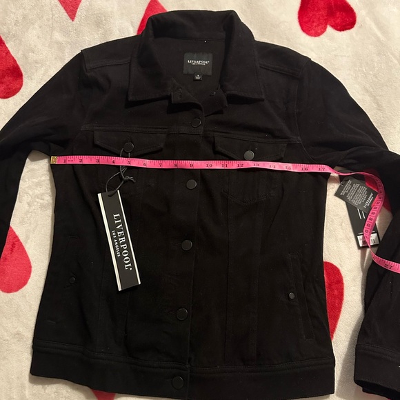 NWT Jacket LIVERPOOL LOS ANGELES Women’s  Black Rise Denim Trucker Soft - Picture 8 of 15